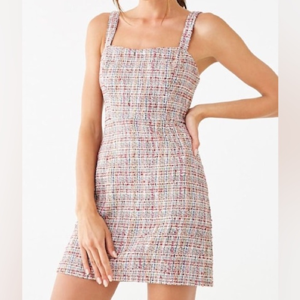 Multicolor Tweed Mini Dress